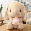 Peluches, Mignon Doux Lop Lapin en Peluche Jouet Rose en Peluche Lapin Poupée Graduation Anniversaire Noël Fille Cadeau Coul