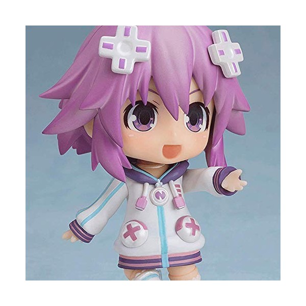 JJRPPFF Q Version Neptune Figure, 3,9 Pouces Hyperdimension Neptunia Modèle, Multiples Accessoires Inclus Action Nendoroid Po