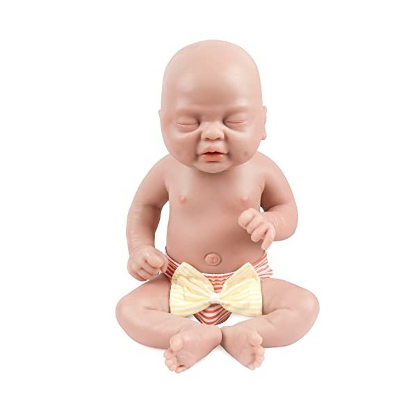 Vollence 36 cm Bébé Poupée Endormi en Silicone, Pas de Poupée en Vinyle, Yeux Fermés, Poupées Réalistes Nouveau-né, Poupée No