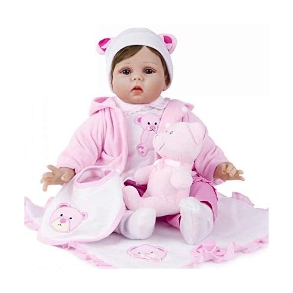 Reborn Baby Dolls 55 Cm 22 Fille Réaliste Fait À La Main en Silicone Souple Vinyle Belle Reborn Enfant Réaliste Nouveau-Né