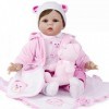 Reborn Baby Dolls 55 Cm 22 Fille Réaliste Fait À La Main en Silicone Souple Vinyle Belle Reborn Enfant Réaliste Nouveau-Né