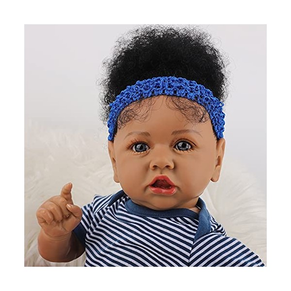 Shhjjyp MagnéTique Bouche Reborn PoupéEs Fait Main RéAliste Simulation Baby Dolls Yeux Ouverts Reborn PoupéE BéBé Silicone Re