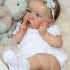 VVLXRIC Poupee Vrai Bebe Fille, 22 Pouces Mignon Poupee Silicone, Convient Aux Enfants De 3 Ans Et Plus Ou Aux Favoris,A