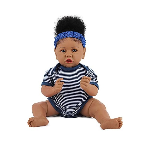 Shhjjyp MagnéTique Bouche Reborn PoupéEs Fait Main RéAliste Simulation Baby Dolls Yeux Ouverts Reborn PoupéE BéBé Silicone Re