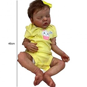 Poupée Reborn, Poupée Réaliste De 46 Cm, Entièrement en Vinyle De Silicone Souple, Bébés en Bas Âge, Fille Réaliste, Meilleur