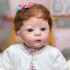 55CM Corps Doux Bebe Fille poupée Reborn bébé Harlow réaliste réaliste Doux au Toucher poupée câline poupée Faite à la Main C