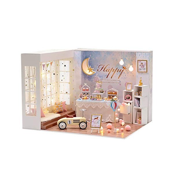 WonDerfulC Kit de maison de poupée miniature 3D avec meubles en bois Série 1:12 Jouets à assembler soi-même Maison pour adult