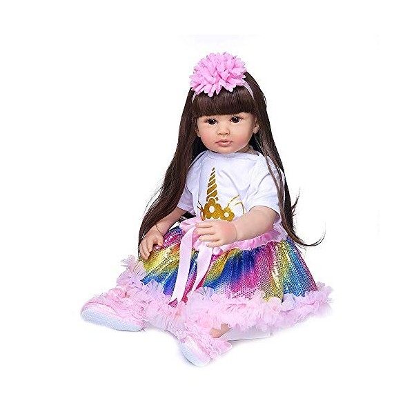 60 CM Fille Cadeau Fait à la Main Boneca Reborn Enfant en Bas âge bébé Fille poupée Corps en Tissu de Silicone Souple réalist