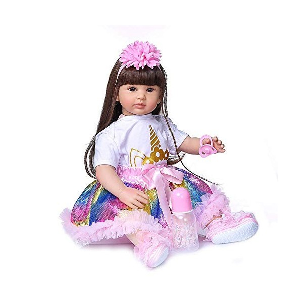 60 CM Fille Cadeau Fait à la Main Boneca Reborn Enfant en Bas âge bébé Fille poupée Corps en Tissu de Silicone Souple réalist