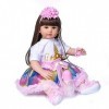 60 CM Fille Cadeau Fait à la Main Boneca Reborn Enfant en Bas âge bébé Fille poupée Corps en Tissu de Silicone Souple réalist