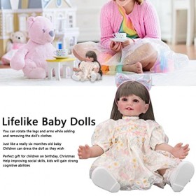 Indwort Poupées réalistes, Membres Mobiles Visage Souriant 22 Pouces Vinyle Cheveux Doux poupées bébé réalistes pour Les Enfa