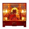 Kit De Maison De Poupée Bricolage avec Anti-Poussière Miniature Mariage Chinois Maison De Poupées Meubles Lumières LED Salle 