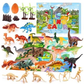 Calendrier de Lavent Enfant 2023 Dinosaure - Jouet Dinosaures Figurine Cadeau Noel Surprise pour Garçon 3-8 Ans
