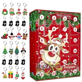 2023 Calendrier de lAvent de Noël Calendrier De Lavent Bebe 24 pendentif porte - clés en résine de Noël pour garçons,filles