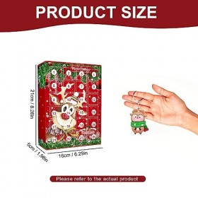 2023 Calendrier de lAvent de Noël Calendrier De Lavent Bebe 24 pendentif porte - clés en résine de Noël pour garçons,filles