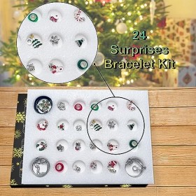 Calendrier de lAvent 2023 pour filles, bracelet à breloques de Noël pour enfants