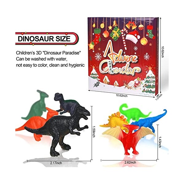 Calendrier de lAvent 2022 - Jouet dinosaure - Calendrier de lAvent 2022 - Pour enfants - Avec 24 dinosaures - Cadeau de Noë