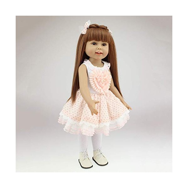 Reborn Baby Dolls, Silicone Rebirth Doll Princesse Cheveux Longs Habiller Poupée Enfants Jouer Maison Accompagner Bain Photog