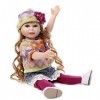 Reborn Baby Dolls, Silicone Rebirth Doll Princesse Cheveux Longs Habiller Poupée Enfants Jouer Maison Bain Photographie Props