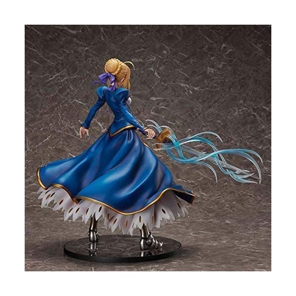 Skwenp Comic Statue Anime Poupée Modèle Jupe Bleue dor Statue Modèle Cheveux caractère PVC Matériel 41cm Statue Comique Cade