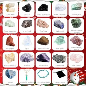 Aitsite Calendrier de lAvent 2023 - Rochers - 24 jours - Cristal naturel - Minéraux - Calendrier de lAvent de Noël - Collec