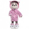 Rakki Dolli HSY11 Jouet en peluche pour chien Husky habillé de jolis vêtements de couchage – Jouet en peluche avec pyjama, vê