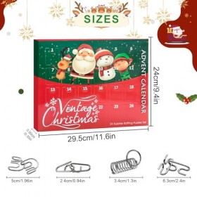 Calendrier de lAvent 2023 pour enfants - Puzzle en métal - 24 jours - Compte à rebours - Surprises - Puzzle en métal - pour 