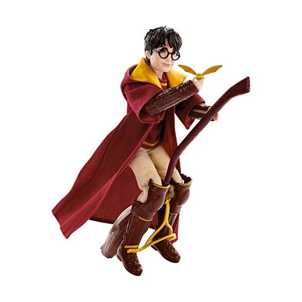 Harry Potter Poupée articulée Quidditch de 27 cm avec Balai Nimbus 2000 et vif d’or, à collectionner, jouet enfant, GDJ70