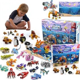 Calendrier de lAvent Tour du Monde Animaux DIY, Calendrier De lAvent 2023,Noël Avec Animaux Marins, Vacances De Noël Calend