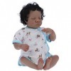 40cm/15.7in Reborn Baby Doll Lifelike Newborn Baby Dolls Gift avec des vêtements de cheveux noirs enracinés