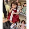 60CM Reborn Doll réaliste câlin Bambin Fille Princesse bébé poupée Corps Doux Cheveux Bruns Oeil Anniversaire pour Filles gar