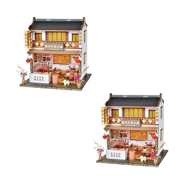 ibasenice Décor Chinoiserie 3 Pièces Bricolage Cottage Mini Jouet Embellissements pour LArtisanat Bébé Poupée Ensemble De Je