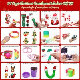 Calendrier de lAvent 2023 pour enfants, calendrier de lAvent avec jouets sensoriels et décorations de Noël, compte à rebour