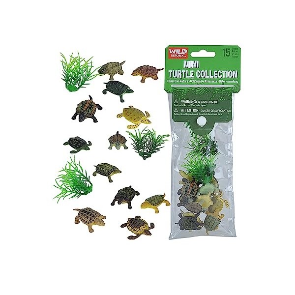 Wild Republic Polybag Mini Tortue, Lot de Figurines, Douze Espèces Vivant dans la Tortue, Cadeau pour Enfants, Super pour Le 