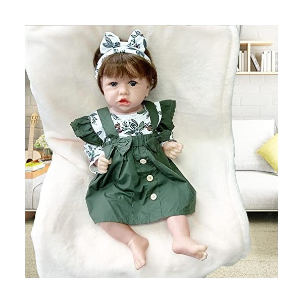 Poupées Reborn en silicone pour bébé fille, 55,9 cm, mignonnes poupées en vinyle, poupées de nouveau-né réalistes qui semblen