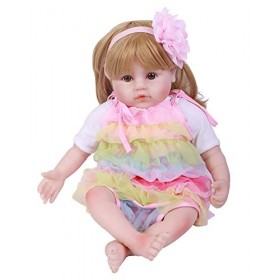 YNB Réaliste Reborn Baby Doll 55Cm Doux Silicone Vinyle Tissu Corps Poupée Fille Soins Infirmiers Aides À lenseignement Poup
