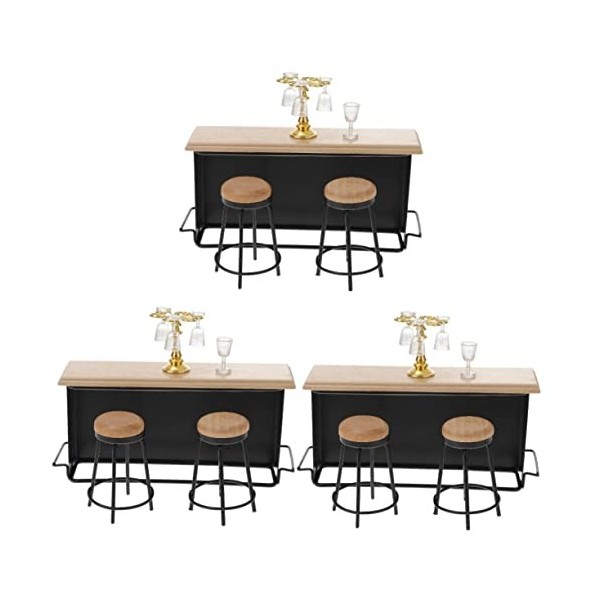 Toddmomy 32 Pièces Modèle De Maison De Poupée Mini Meubles De Maison en Bois Jouet Modèle De Jeu Miniature Porte-Bouteilles D