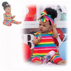 VVLXRIC BéBé Rebirth RéAliste BéBé, 22 Pouces Paquet avec Jouets dalimentation BéBé Reborn Fille Silicone, Coffret Cadeau po