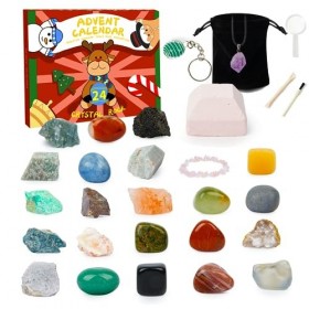 Calendrier de lAvent 2023 avec cristaux, pierres précieuses, calendrier de lAvent pour enfants avec 24 pierres précieuses, 