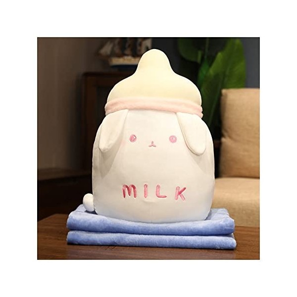 YUYUYU 55 cm Bouteille de Lait Animaux en Peluche poupée Ultra Doux Lapin Dino Cochon Tigre Canard Peluche 2-en-1 Flanelle Co