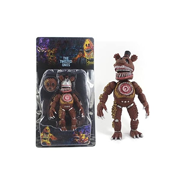 Lot de 6 Figurines articulées Five Nights Games - Poupées FNAF - Nightmare Foxy Freddy Bonnie Fazbear Chica - 16,5 cm