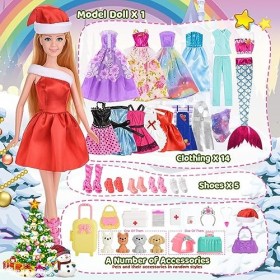 HappyGoLucky Calendrier de LAvent 2023 Fille, Jouet Fille 3-9 Ans Cadeau Fille 4 5 6 7 8 9 10 Ans Jouet Enfant Vetement Acce