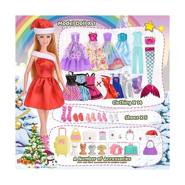 Barbie Poupée Et Mode Advent Calendrier 24 Vêtements Accessoire Surprises  2023