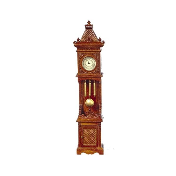 Melody Jane Maison de Poupées Fonctionnelle Noix Gothique Victorien Horloge de Parquet JBM Miniatures