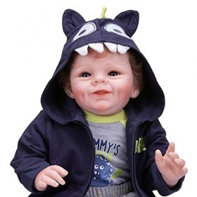 Réaliste Reborn Bébé Poupées - 22 Pouces Réaliste Garçon Visage Doux Mignonne Bébé Bambin Garçon Poupée Taille Réelle de Bébé
