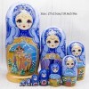 UTOQIA Poupée Russe Poupée Gigogne Poupées Gigognes Russes Matryoshka en Bois Ensemble Imbriqué 10 Pièces Jouets Faits À La M