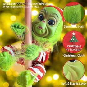 MAOROSIS Poupée de Noël en forme de monstre vert de 20,3 cm - Père Noël en peluche - Décoration de Noël - Cadeaux pour enfant