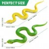 FLORMOON Lot de 2 figurines danimaux - En caoutchouc réaliste Python Action modèle - Jouet de serpent réaliste - Accessoire 