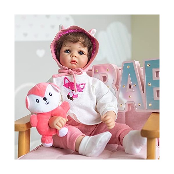 55 Cm Reborn Baby Dolls Real Looking Girls 22 Pouces Adorable Reborn Doll Nouveau-Né Taille Filles À La Main Réaliste Poupées