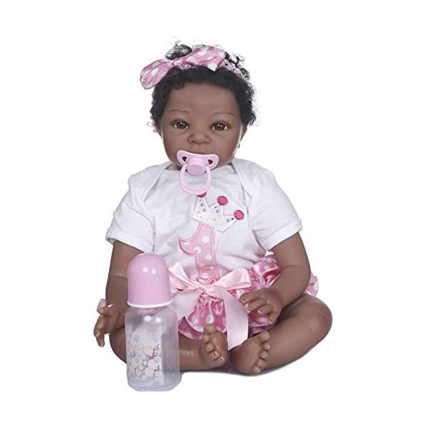 Poupées Reborn Noires Garçon Et Fille 55 Cm Poupées Bébé Reborn Biraciales Afro-Américaines Fille 